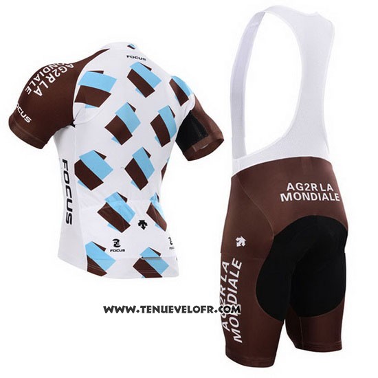 2015 Maillot Ciclismo Ag2r La Mondiale Marron Manches Courtes et Cuissard